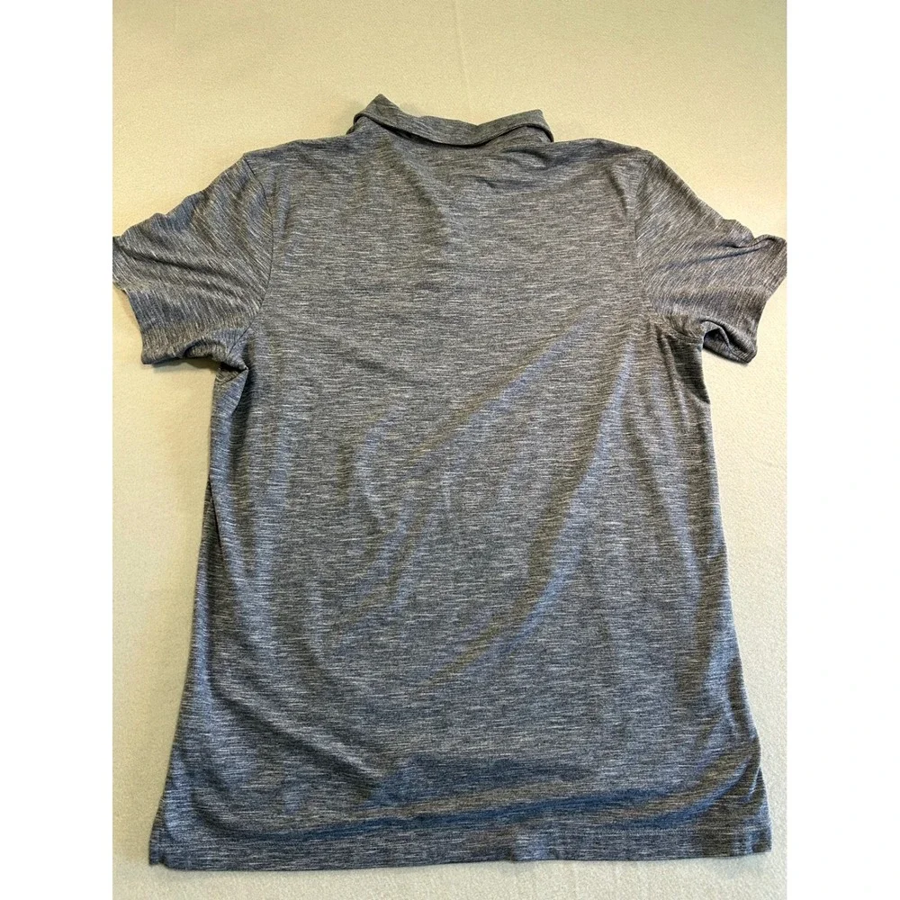 J. Crew Performance Polo Shirt Mens Large Blue‎ Gray Space Dye Short Sleeve Soft